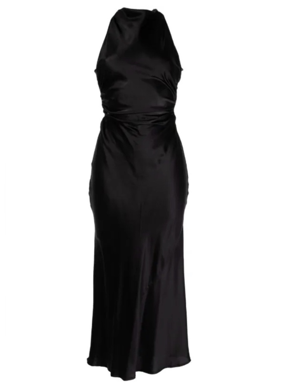 Reformation Black Casette Silk Dress